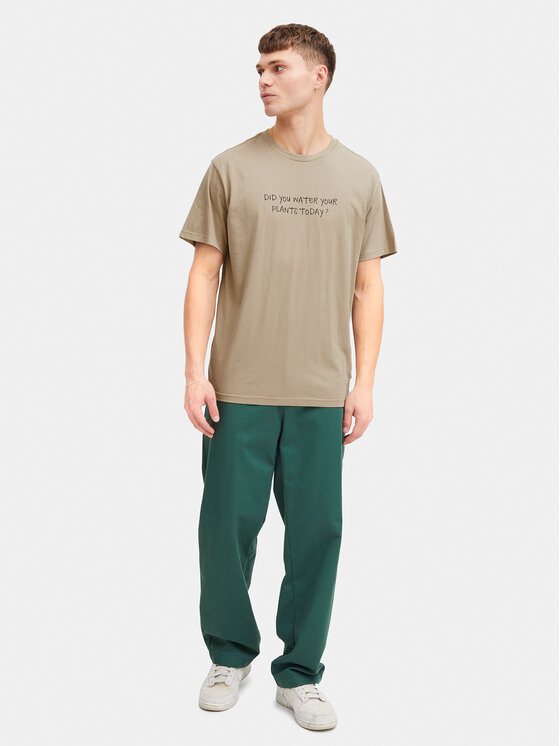 Solid Solid T-Shirt Inam 21108141 Beżowy Regular Fit