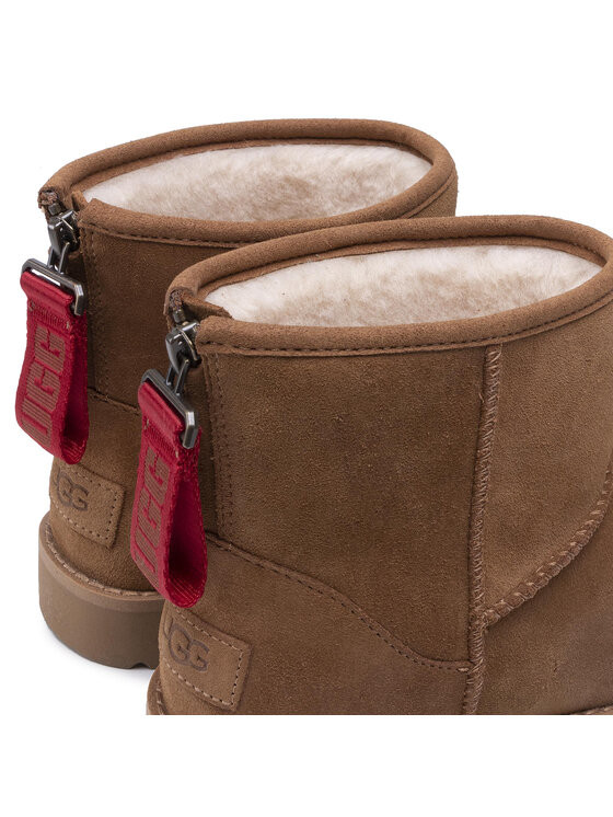 Ugg Ugg Μπότες Χιονιού W Classic Mini Logo Zip 1122671 Καφέ