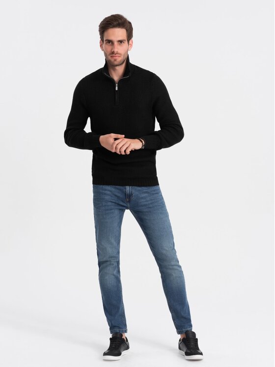 Ombre Ombre Svetr OM-SWZS-0105 Černá Regular Fit
