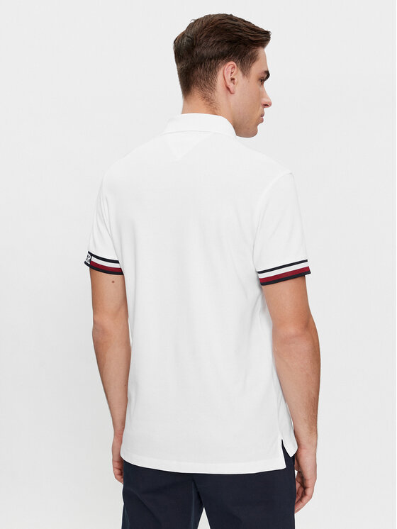 Tommy Hilfiger Tommy Hilfiger Polokošile Monotype Flag MW0MW33585 Bílá Slim Fit