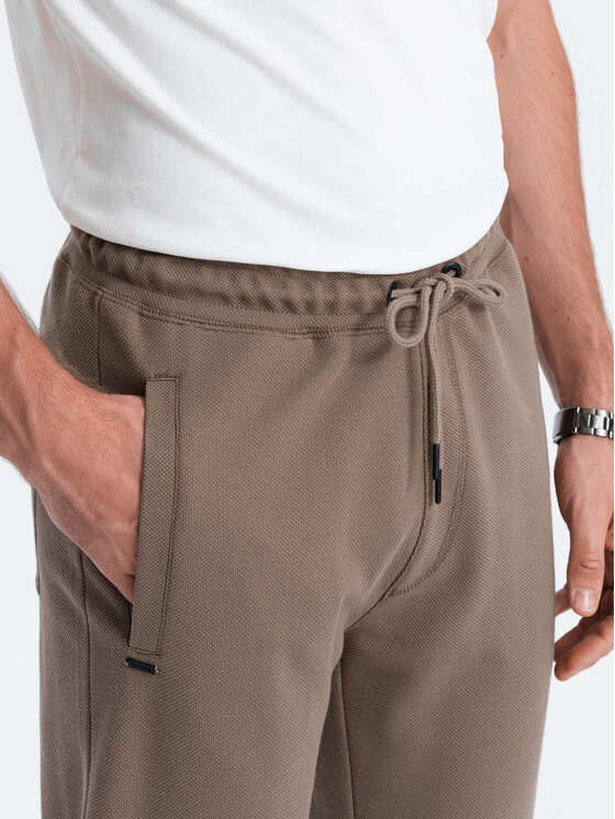 Ombre Ombre Teplákové kalhoty OM-PASK-0166 Hnědá Carrot Fit