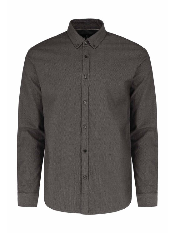 Volcano Volcano Koszula K-MAGNETIC Szary Regular Fit