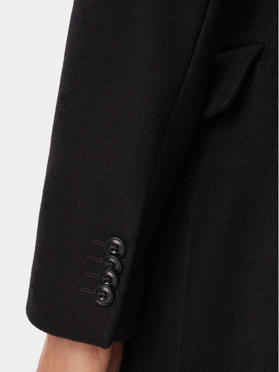 HUGO HUGO Вовняне пальто 50569210 Чорний Slim Fit