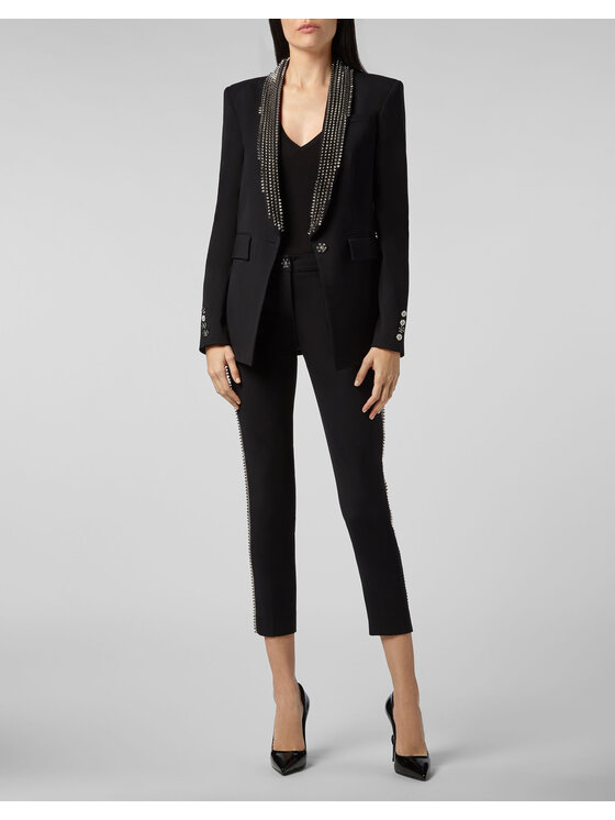 PHILIPP PLEIN PHILIPP PLEIN Marynarka 12035 Czarny Loose Fit