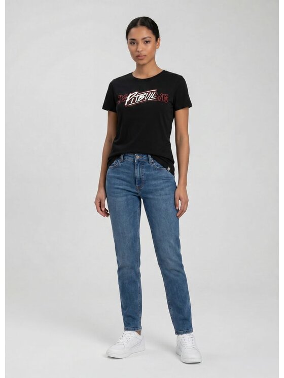 PITBULL PITBULL T-Shirt MC HEART Czarny Regular Fit