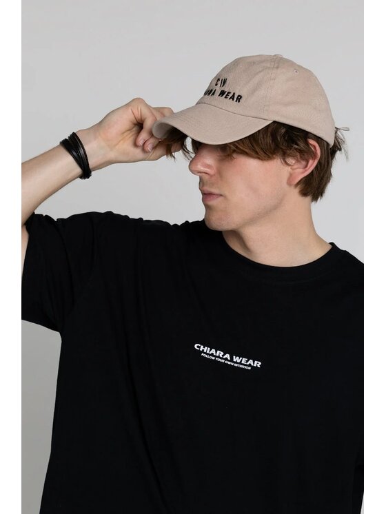 Chiara Wear Chiara Wear T-Shirt T-shirt bawełna z recyklingu oversize INTUITION Czarny Oversize