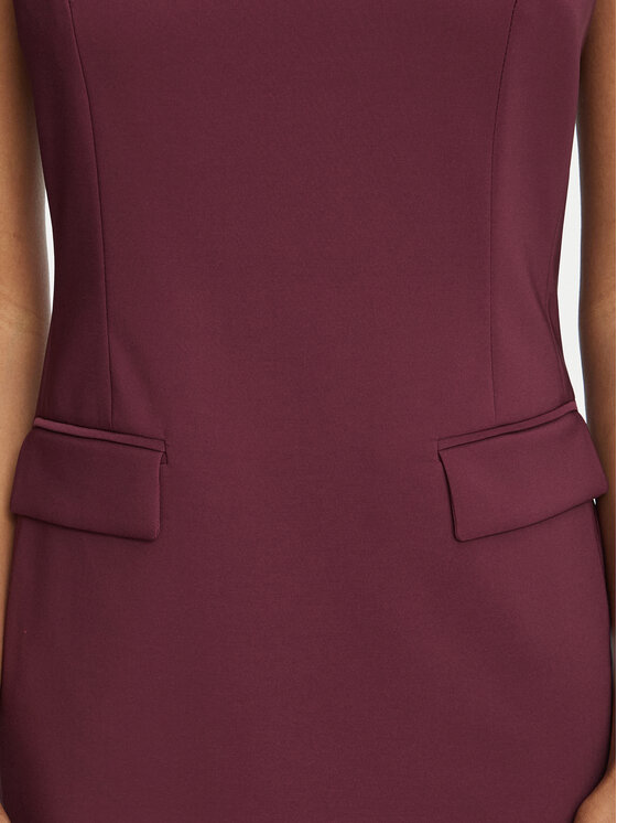 Fracomina Fracomina Coctailkleid FR26WD2001W42901 Dunkelrot Slim Fit