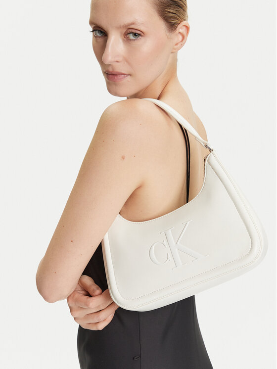 Calvin Klein Calvin Klein Дамска чанта Bold Ck Small Shoulder Bag LV04F3230G Бял