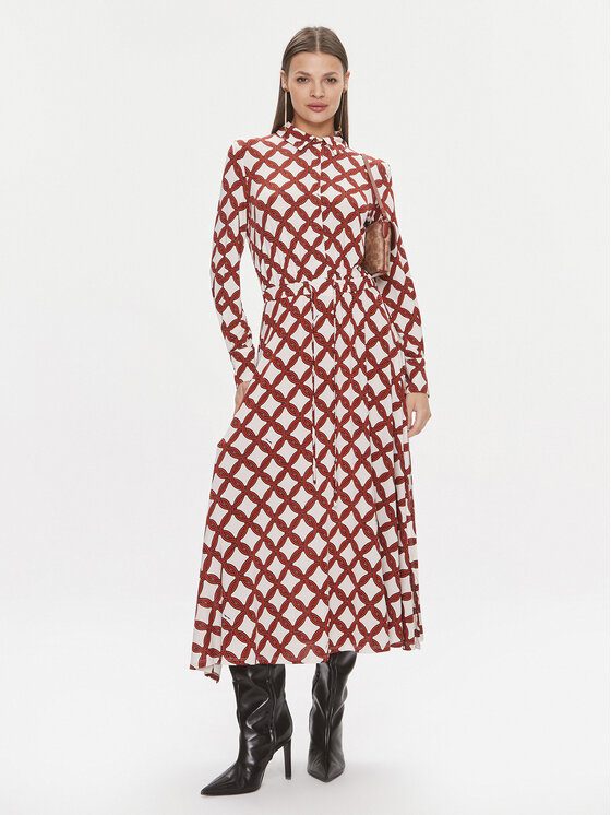 Marella Marella Sukienka codzienna Pluto 2413621031200 Écru Regular Fit