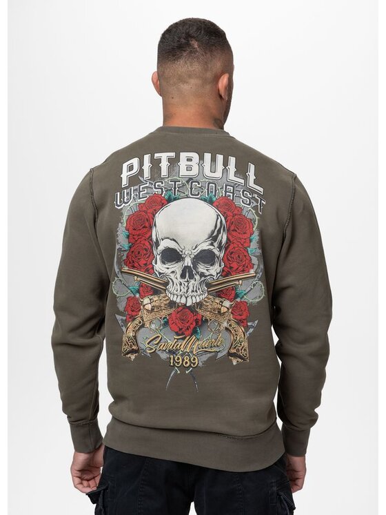 PITBULL PITBULL Bluza Washed SANTA MUERTE Zielony Regular Fit