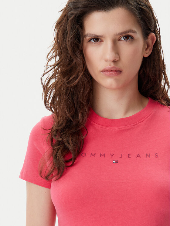 Tommy Jeans Tommy Jeans T-Shirt Tonal Linear DW0DW20315 Różowy Slim Fit