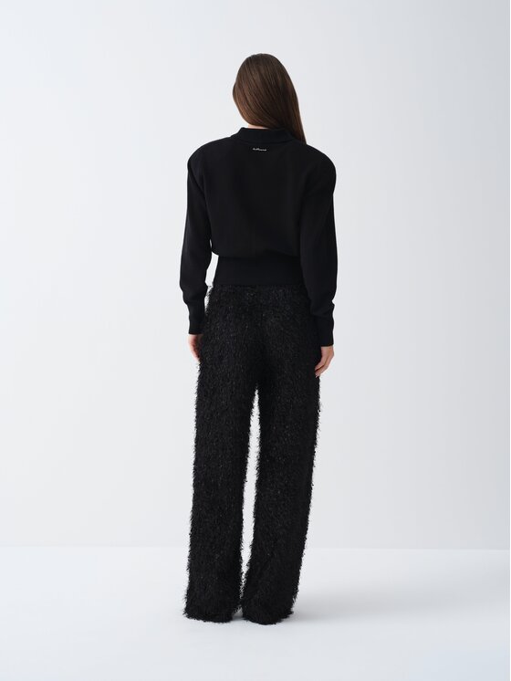 La Mania La Mania Spodnie materiałowe FIL Czarny Basic Fit