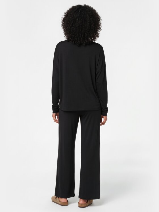 BASICLO BASICLO Spodnie materiałowe BSL-052-99 Czarny Loose Fit