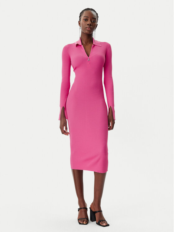 Patrizia Pepe Patrizia Pepe Pletena obleka 8A1491/K078-R846 Roza Slim Fit
