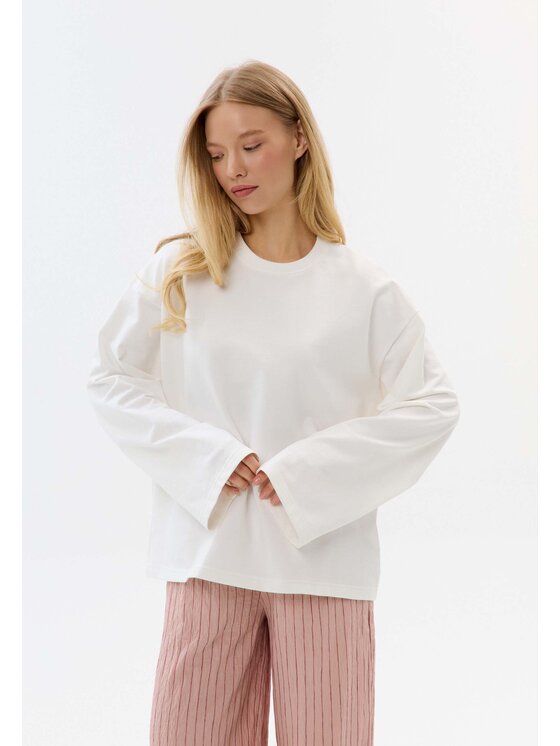 Mirons Mirons Longsleeve Print Biały Regular Fit