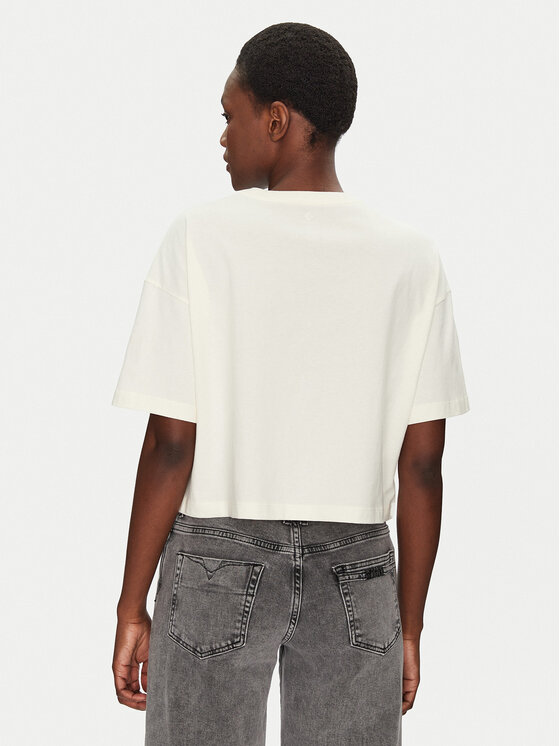 Converse Converse T-krekls Thorned 10028306-A01 Écru Oversize