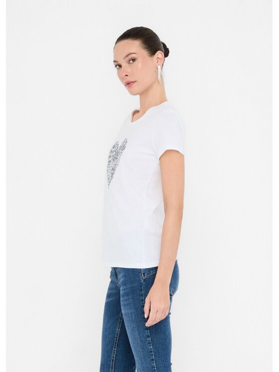 Liu Jo Liu Jo T-Shirt UF5264JS923P9003 Biały Regular Fit