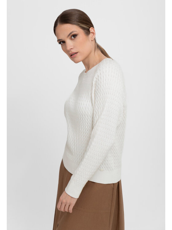Volcano Volcano Sweter S-KAMA Écru Regular Fit