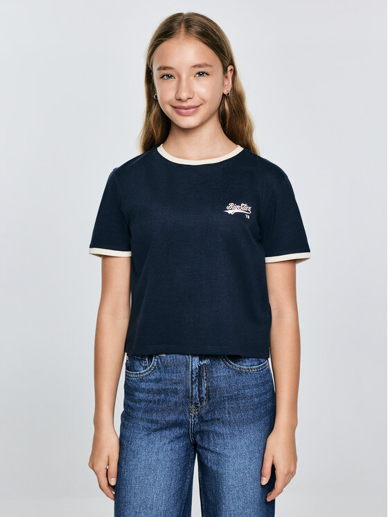 BIG STAR BIG STAR T-Shirt KOLA Granatowy Basic Fit