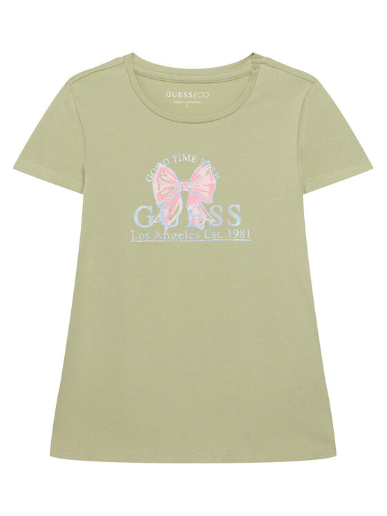Guess Tricou J6GI28 K6YW4 Verde deschis Regular Fit