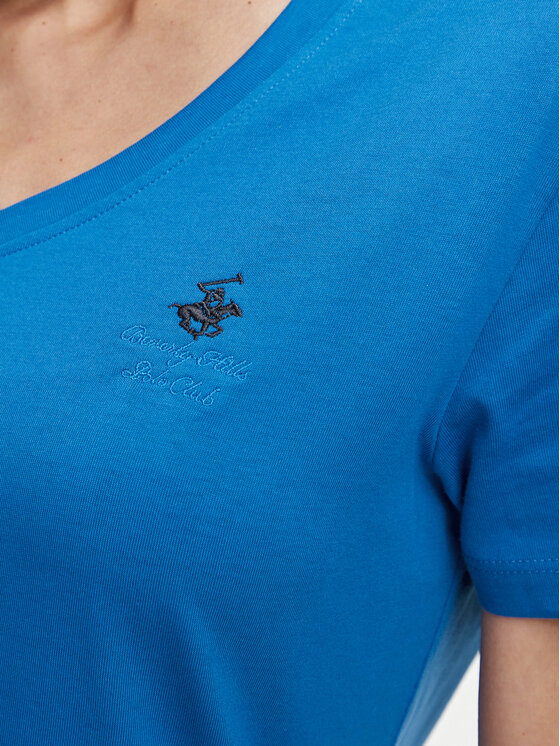 Beverly Hills Polo Club Beverly Hills Polo Club T-Shirt P-SS26W-TS516518 Niebieski Regular Fit