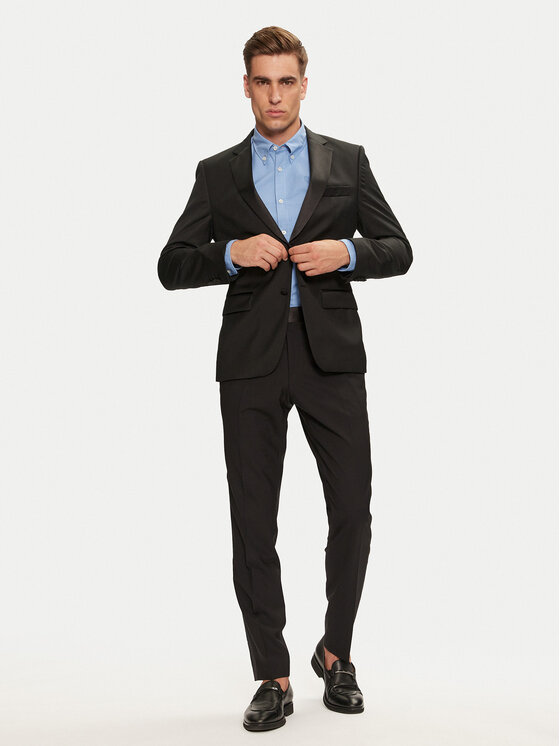 BOSS Boss Pantaloni de costum H-Genius 50527962 Negru Slim Fit