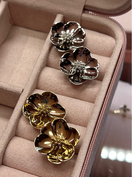 Alicja&Maria Jewellery Alicja&Maria Jewellery Kolczyki Peonies Srebrny
