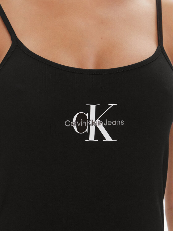 Calvin Klein Jeans Calvin Klein Jeans Letné šaty Monologo J20J223420 Čierna Slim Fit