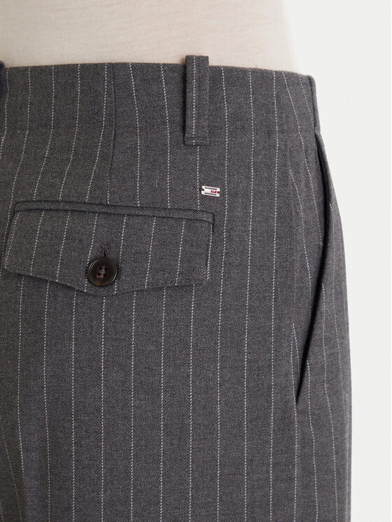 Tommy Hilfiger Tommy Hilfiger Παντελόνι υφασμάτινο WW0WW47550 Γκρι Wide Leg