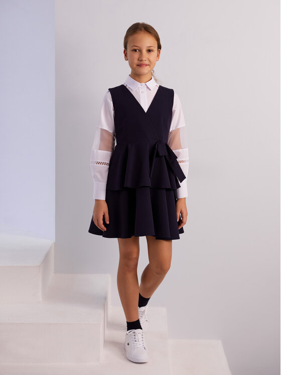 SLY SLY Sukienka 4S-201B Granatowy Comfortable Fit