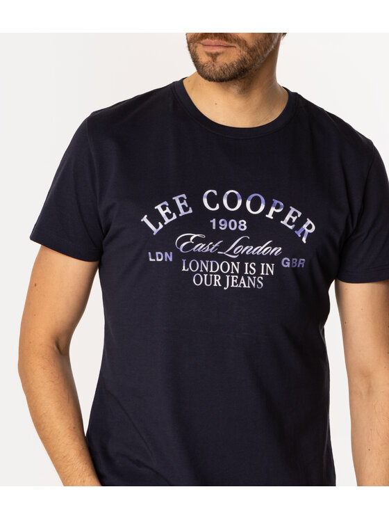 Lee Cooper Lee Cooper T-Shirt SLOG1 1160 Granatowy Regular Fit