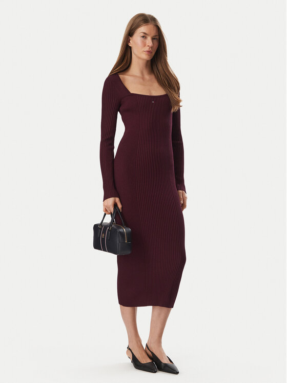 Tommy Jeans Tommy Jeans Úpletové šaty DW0DW23329 Fialová Slim Fit