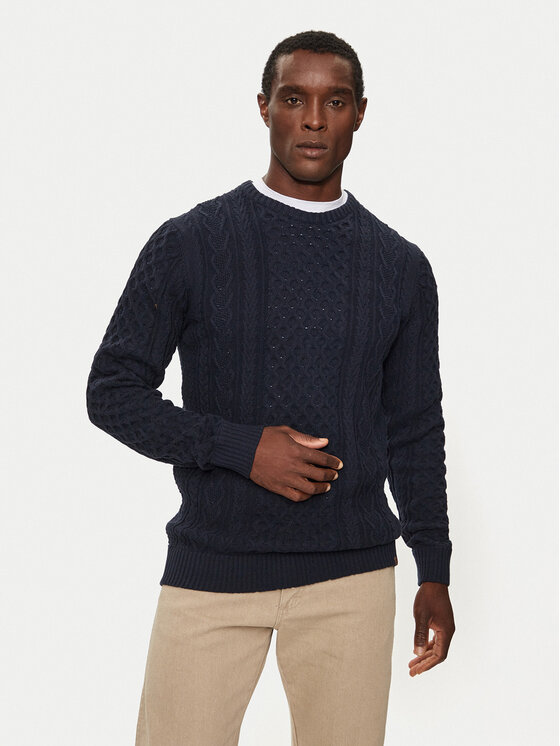 INDICODE INDICODE Pulover Belinski 35-380 Bleumarin Regular Fit