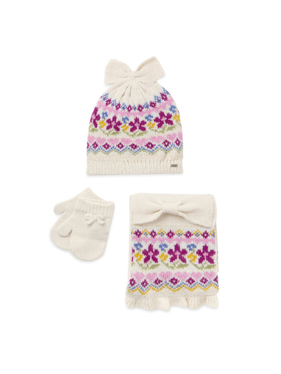 Mayoral Set Mütze, Schal und Handschuhe - Kinderkleidung, Größe 6M Ekru 10.536