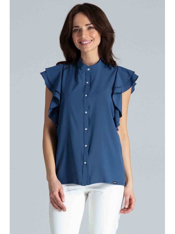 Lenitif Lenitif Blusa K482 Blu Regular Fit