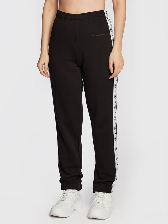 Chiara Ferragni Spodnji del trenirke 73CBAT07 Črna Relaxed Fit