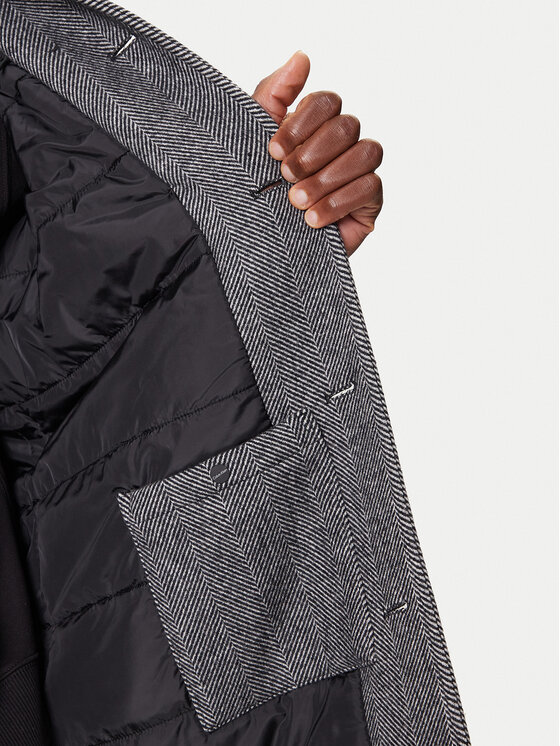 Calvin Klein Calvin Klein Płaszcz wełniany LV04LD510G Szary Regular Fit