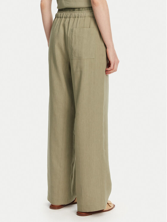 Marella Marella Hlače iz tkanine Fred 2513131085 Zelena Wide Leg