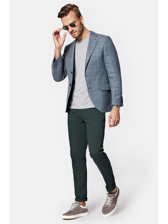 Lancerto Lancerto Marynarka Manresa MA099123000011 Szary Slim Fit