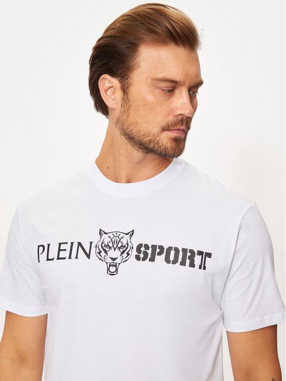 Plein Sport Plein Sport T-shirt AADC MTK7197 SJY001N Bijela Regular Fit