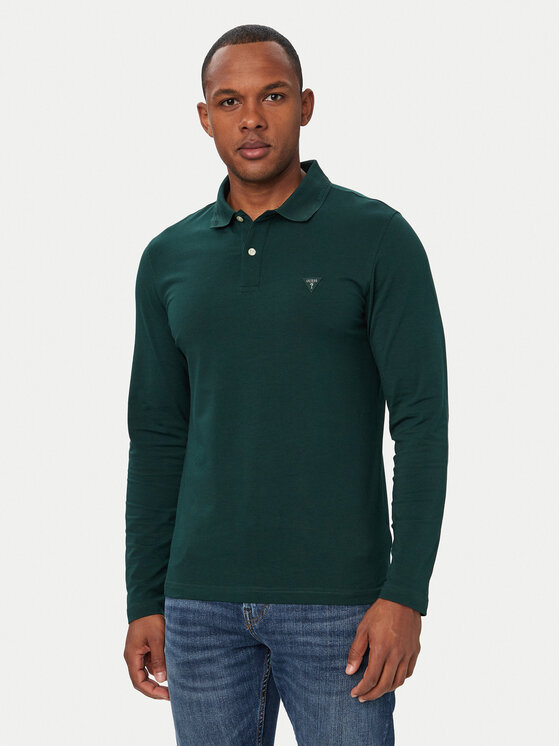 Guess Tricou polo M6YP36 K4395 Verde Extra Slim Fit