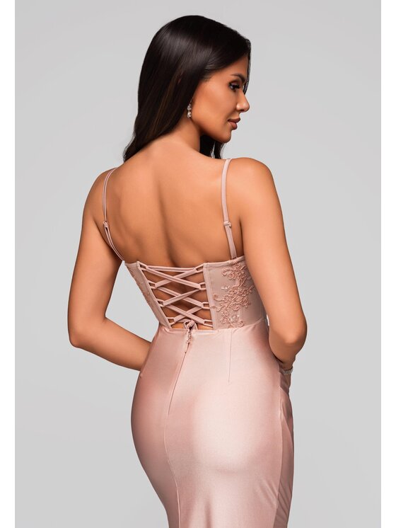 Ombre Ombre Sukienka wieczorowa LA-OM-DLR186 Różowy Regular Fit