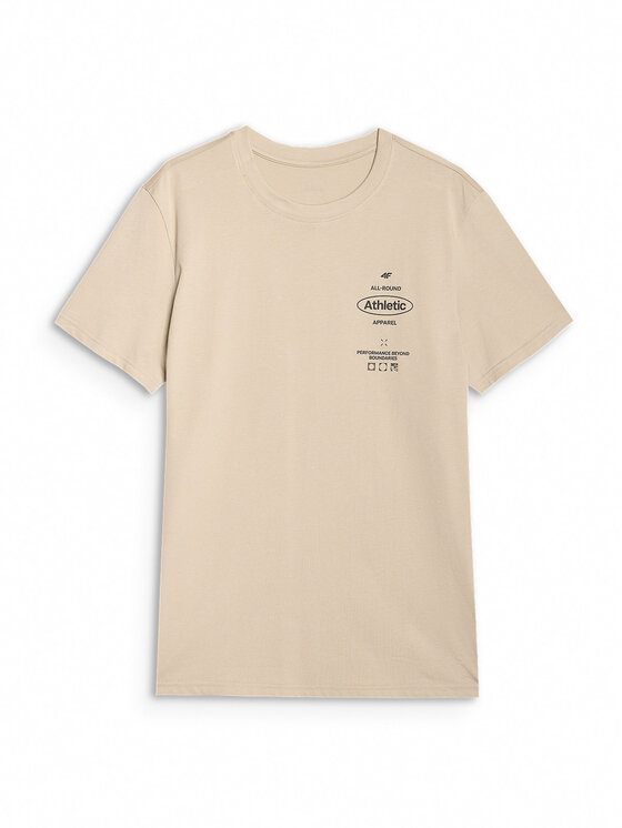 4F 4F T-Shirt SS MIDSHOP TEXTILE Brązowy jasny Regular Fit