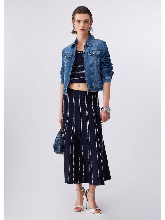 Liu Jo Liu Jo Spódnica midi WA6148MA81RL9057 Fioletowy Regular Fit