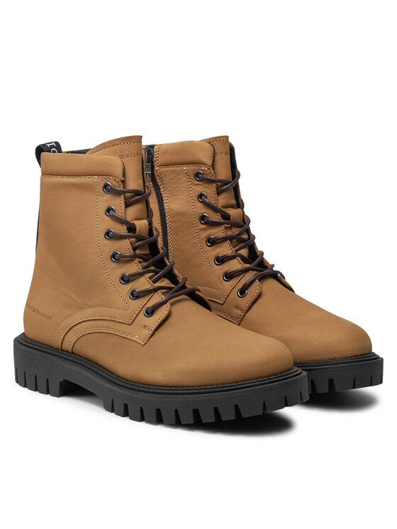 Tommy Hilfiger Tommy Hilfiger Pohodni čevlji Casual Hilfiger Chunk Z Nbk Boot FM0FM05149 Rjava