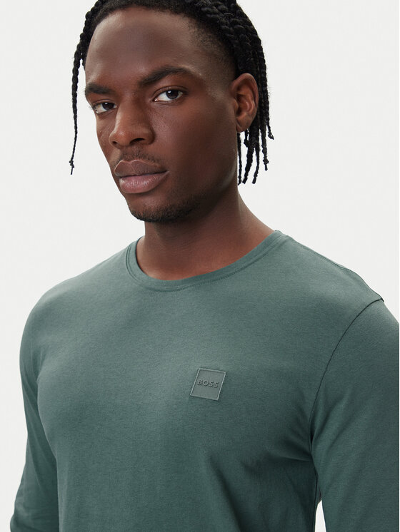 BOSS BOSS Longsleeve Tacks 50512111 Verde Regular Fit