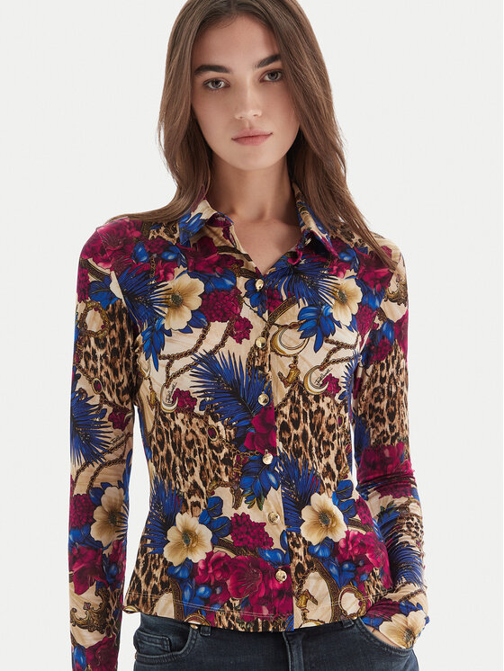 Just Cavalli Just Cavalli Риза 79PAL228 JS531 Цветен Slim Fit