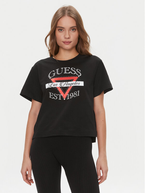 Guess Guess T-shirt W4RI43 K8FQ4 Crna Boxy Fit