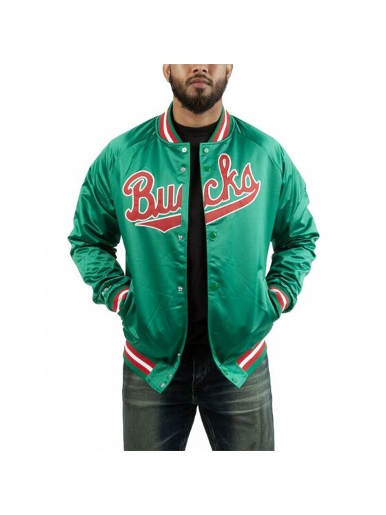 Mitchell & Ness Mitchell & Ness Kurtka bomber NBA LIGHTWEIGHT JACKET Zielony Regular Fit