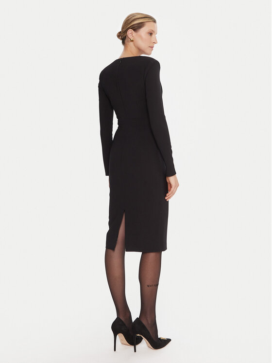 Elisabetta Franchi Elisabetta Franchi Koktejlové šaty AB-805-57E2-V460 Černá Slim Fit